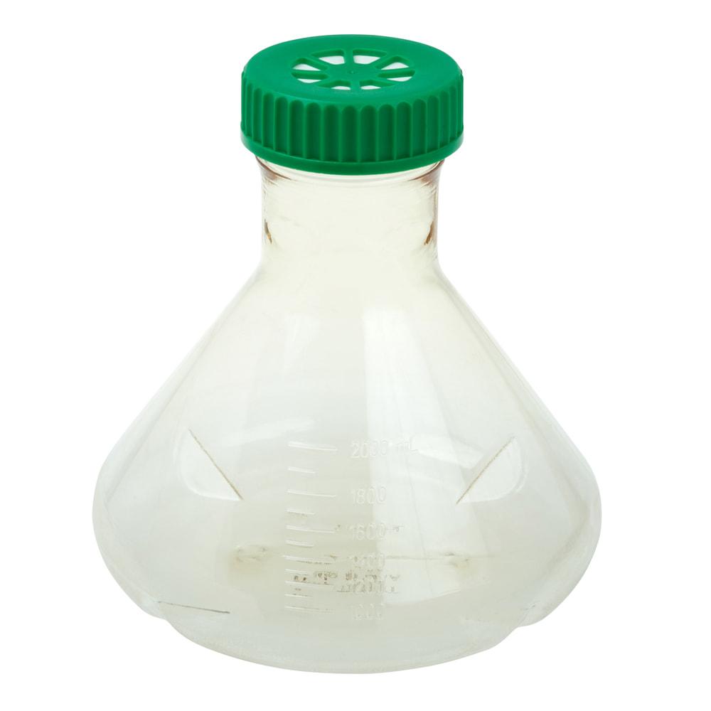 CELLTREAT 2L Fernbach Flask, Vent Cap, Baffled Bottom, Sterile, 1 per Bag, 6 per Case